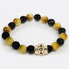 Alpha Phi Alpha Natural Stone Bead Bracelet Black and Gold