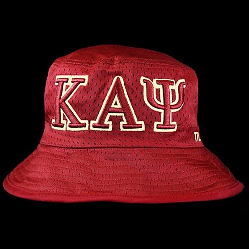 Kappa Alpha Psi Embroidered Bucket Hat Crimson & Cream M/L