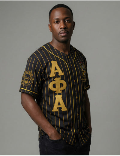 Alpha Phi Alpha Baseball Jersey Black