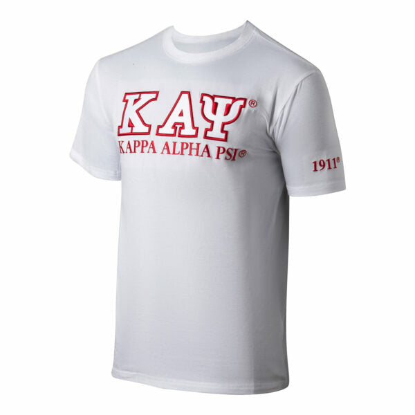 Kappa Alpha Psi Luxury Embroidered Tee Red White